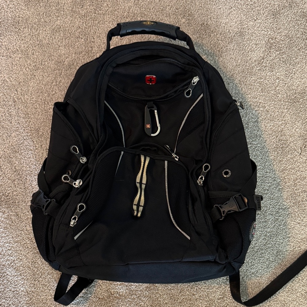 SwissGear Black Backpack with Red Accent
